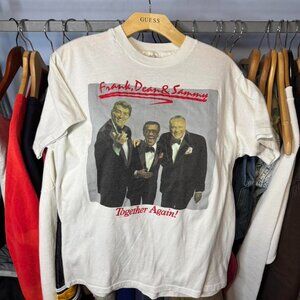 Vintage 80s Rat Pack Frank Dean Sammy Together Again Thin White Large T Shirt